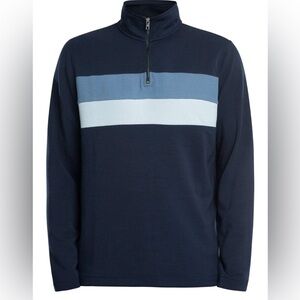 Ted Baker LONGMAN Ombre Stripe Half-Zip Sweatshirt Men’s Blue SZ 4 (LG) Striped